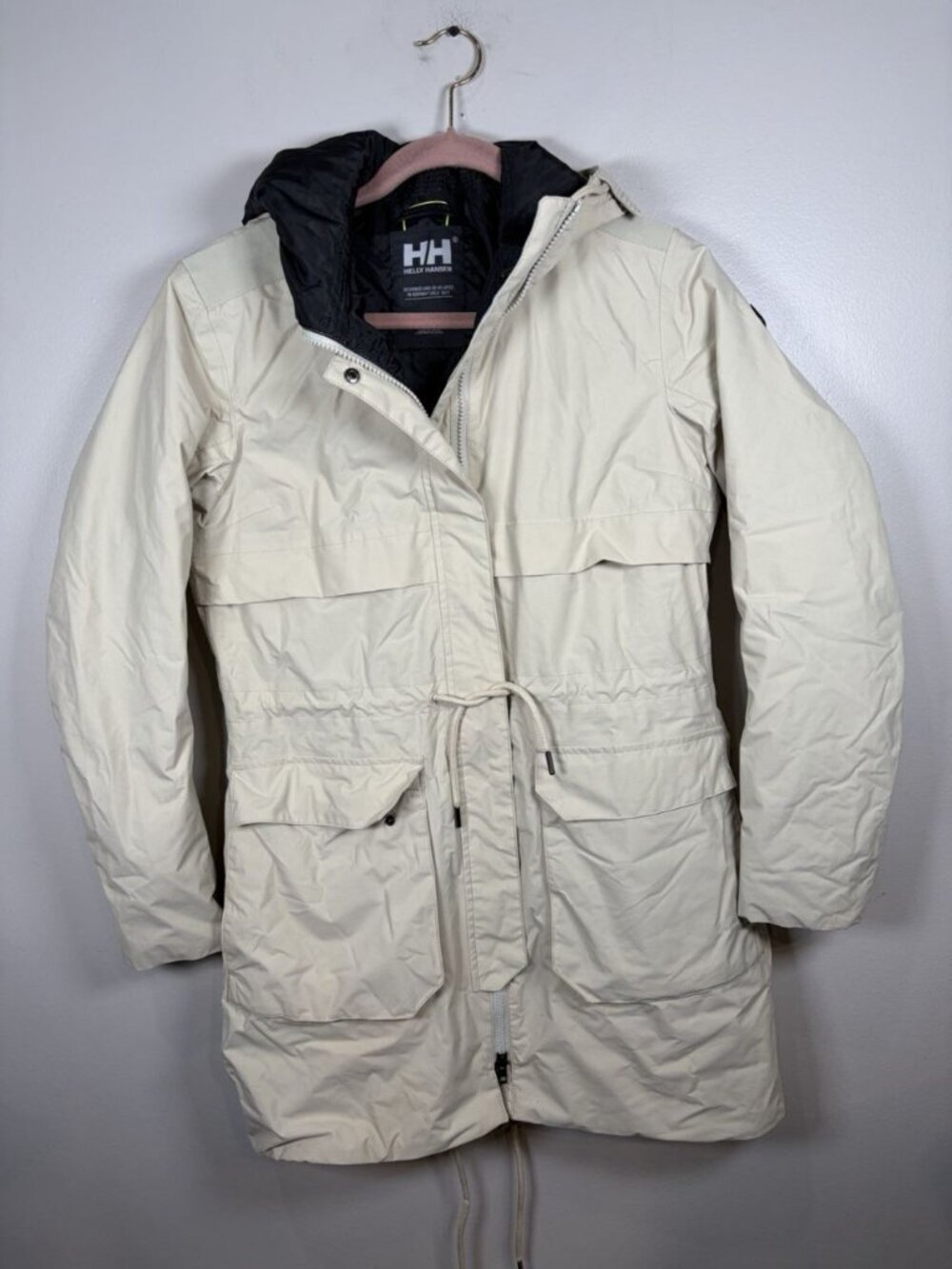 Helly Hansen Boyne Insulated 2.0 Hooded Parka Size Medium Coat Utility Ivory